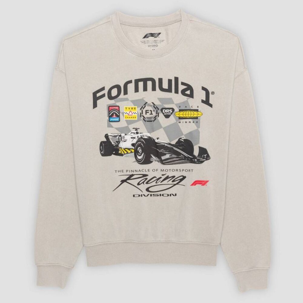 Formula 1 - Men's Formula 1 Racing Crewneck Pullover Sweatshir Gray